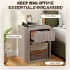 Nightstand with Drawer and Open Shelf, Modern Bedside Table Set of 2 for Bedroom Living Room, Grey