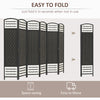 4 Panel Folding Room Divider, Portable Privacy Screen, Wave Fiber Room Partition for Home Office, White, Black