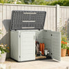 35 Cu.Ft Outdoor Storage Cabinet, Waterproof HDPE Outdoor Storage Shed with Lockable Doors and Openable Top