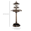 3-in-1 Garden Bird Bath Bowl Pedastal with Bird Feeder, Large Water Basin, & Underneath Flower Planter, Gold