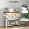 Farmhouse Kitchen Storage Cabinet, Free Standing Sideboard Console Table with Barn Doors, Bottom Shelf, White
