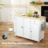 Kitchen Island Cart, Rolling Kitchen Island Table with Drop Leaf, Drawer, Spice and Towel Rack
