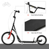 Youth Kick Scooter with Adjustable Handlebar and 16'' Inflatable Rubber Wheel for Kids and Teens 5+ Year Old, Black