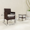 Wicker Bistro Set, 3 Piece Patio Furniture Set with 2-Tier Glass Top Table, Cushions for Balcony, Porch, Beige