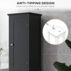 Tall Bathroom Cabinet, Freestanding Storage Organizer with Adjustable Shelves and Cupboards, 15