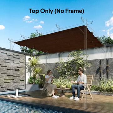8' x 9.4' Retractable Pergola Canopy Replacement, Fit 7' x 10' Frame, UV30+ Pergola Cover Top Only, Coffee