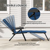 Foldable Lounge Chair, Reclining Patio Sun Lounger with 6-Position Adjustable Back, Blue