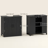 edestal Under Sink Cabinet, Bathroom Vanity Cabinet Storage with Double Doors and Adjustable Shelf, Black