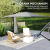Patio Offset Umbrella UPF 50+ UV Protection, Crank Parasol with Base, Cover & Wind Securing, Khaki