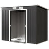 7' x 4' Galvanised Steel Garden Shed, with Foundation Kit -, Dark Grey