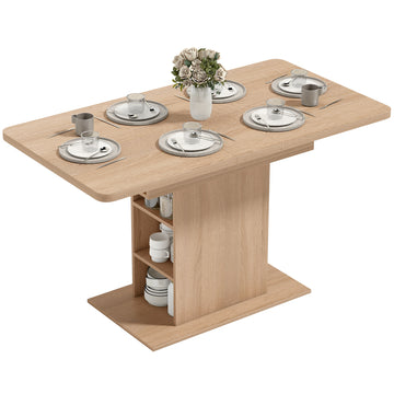Extendable Dining Table for 4-6 People, 43.3