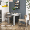 Square Dining Table, Modern Dining Room Table with Faux Cement Effect, Space Saving Small Kitchen Table, Cement Grey