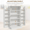 Freestanding Pantry Cabinet 41 Inch Kitchen Pantry with Spice Racks and Adjustable Shelves for Home Use, White