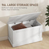 31.5 Inches Storage Chest, Storage Trunk with Safety Hinge, Wooden Box for Living Room, White Wood Grain