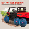 Qaba 24V 4WD Kids Ride On Truck with 6 Wheels Electric Ride On Car with Remote, Dump Bed for 3-8 Years, Red