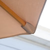 10' x 8' Wooden Patio Umbrella, Garden Parasol, Outdoor Sunshade Canopy with Bamboo Rib for Outdoor, Khaki