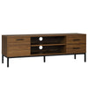 TV Stand for TV up to 50 Inches, TV Cabinet with Door, Open Storage and Drawers, TV Table with Steel Legs, Coffee