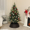 5ft Prelit Artificial Christmas Tree with 542 Tips, Warm White LED Lights, Steel Base, Hinged Xmas Tree, Auto Open
