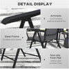 2PCs Outdoor Wicker Folding Chairs with Adjustable Backrest, Grey