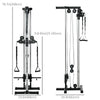 Soozier Wall Mount Cable Station, 15 Positions Adjustable Dual Pulley Machine Cable Crossover Machine Home Gym Equipment