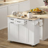 Kitchen Island on Wheels with Wood Drop Leaf, Charging Station, Rolling Kitchen Cart with Adjustable Shelf