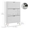 Shoe Storage Cabinet with 4 Flip Drawers and Adjustable Shelf, Shoe Cabinet for 16 Pairs of Shoes, White