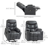 Lift Chair for Elderly, PU Leather Electric Recliner Chair with Quick Assembly, Remote, Cup Holders, Side Pockets, Grey