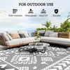 9' x 12' Outdoor RV Rug, Reversible Patio Floor Mat with Carry Bag, Rhombus Patchwork, Grey and White