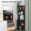 5-Tier Corner Bookcase, Storage Bookshelf, Freestanding Display Shelves with Open Compartments and Cabinet for Home Office, Living Room, Study, Black