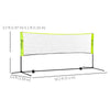 Soozier 10ft Badminton Net, Height Adjustable Outdoor Sports Net with Carry Bag, for Tennis, Pickleball and Volleyball, Yellow