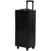 4 in 1 Portable Aluminum Makeup Case Train Cases, Rolling Makeup Case with 2 Wheels, Multiple Compartments and Lift Handle