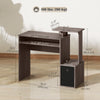 Computer Desk with Sliding Keyboard Tray Storage Drawer Shelf Home Office Workstation Grey