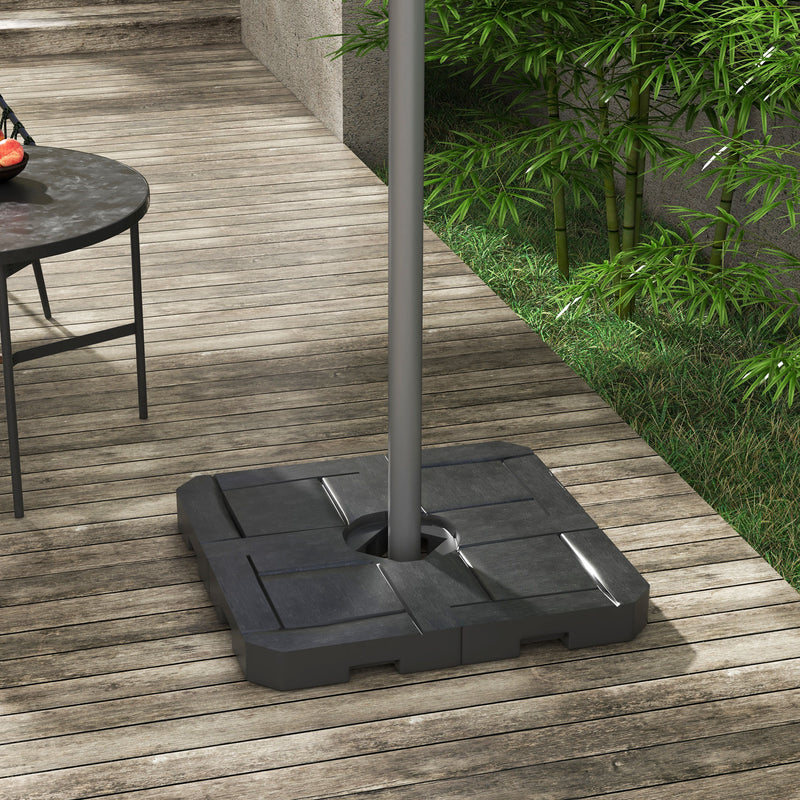 4PCs Patio Umbrella Base, Water or Sand Filled Cantilever Umbrella Weights for Cross Base with Handles, HDPE