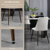 Upholstered Dining Chairs Set of 4, Velvet Accent Chair with Back and Wood-grain Steel Leg for Kitchen, Cream White