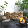 6ft Outdoor Firewood Rack with Cover, Adjustable Wood Storage Holder, Indoor Outdoor Log Rack for Fireplace, Black