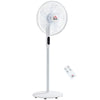 Floor Standing Fan with Remote Control, Oscillating, LED Screen, Stand Up Cooling Fan, Tall Pedestal Electric Fan for Home Bedroom, White