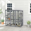 Outdoor Cat Enclosure with 6 Jumping Platforms, Weatherproof Roof, Large Front Door for 1-3 Cats, 59