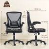 Office Chair, Mesh Desk Chair with Flip-up Armrests, Lumbar Support, Adjustable Height, Black