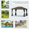 10' x 13' Hardtop Gazebo Aluminum Framed Marquee Party Tent Shelter with Mesh Curtains & Side Walls - Grey, Dark Grey