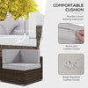 9 Pieces Wicker Patio Furniture Set with Cushion, Light Grey