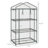 3 Tier Mini Greenhouse, Portable Outdoor Flower Stand with Shelf Clips, Indoor Greenhouse with Plastic Cover and Steel Frame, Transparent, 27