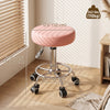 Hydraulic PU Barber Rolling Massage Tattoo Chair, Adjustable Swivel Salon Stool, Pink