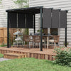 10' x 10' Metal Pergola, Outdoor Pergola with Retractable Canopy, for Garden, Patio, Backyard, Deck, Charcoal Grey