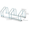 3-Bike Bicycle Floor Parking Rack Cycling Storage Stand Ground Mount Garage Organizer for Indoor and Outdoor Use