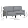 Stylish Midback Double Sofa with Sponge Padding, 2 Seater Sofa Couch, with Rubber Wood Leg
