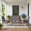 4 Pieces Patio Furniture Set with A Loveseat, Two Armchairs and A Coffee Table, Outdoor Conversation Set