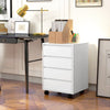 4 Drawer File Cabinet, Vertical Filing Cabinet with Wheels, Modern Printer Stand for Home Office, White