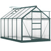 6' x 10' x 6.6' Polycarbonate Greenhouse, Walk-In Green House Kit Garden, Plants Grow, Galvanized Sheet Aluminum Frame with Rain Gutter, Vents and Sliding Door