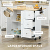 Kitchen Island on Wheels, Kitchen Cart with Drop Leaf, Drawers