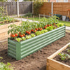 8 x 1.3 x 1.5ft Galvanized Raised Garden Bed, Reinforced Outdoor Planter Box with Open Bottom, Green